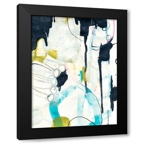 Graffiti Split I Black Modern Wood Framed Art Print by Vess, June Erica