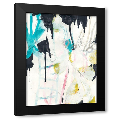 Graffiti Split II Black Modern Wood Framed Art Print by Vess, June Erica