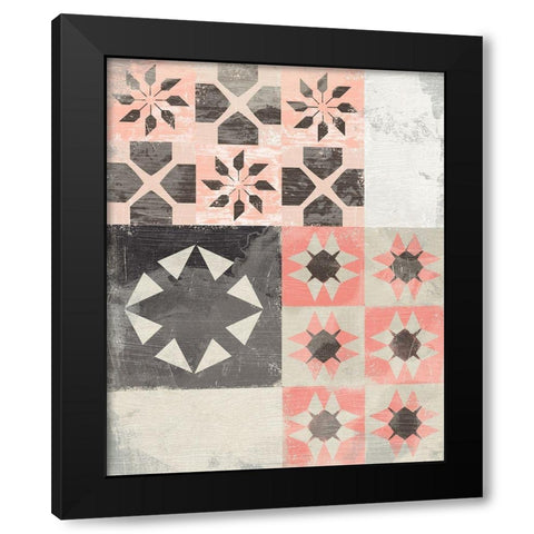 Farmhouse Pattern I Black Modern Wood Framed Art Print by Vess, June Erica