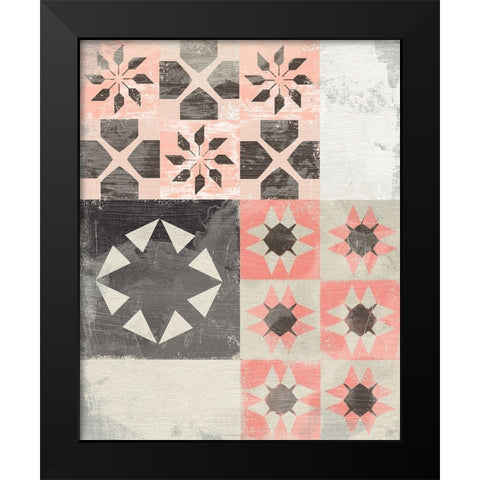 Farmhouse Pattern I Black Modern Wood Framed Art Print by Vess, June Erica