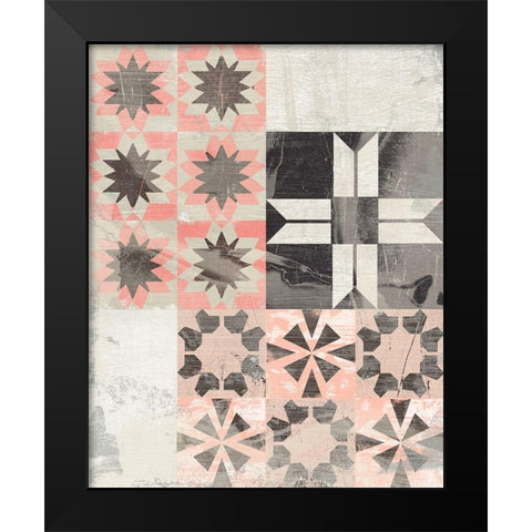 Farmhouse Pattern II Black Modern Wood Framed Art Print by Vess, June Erica
