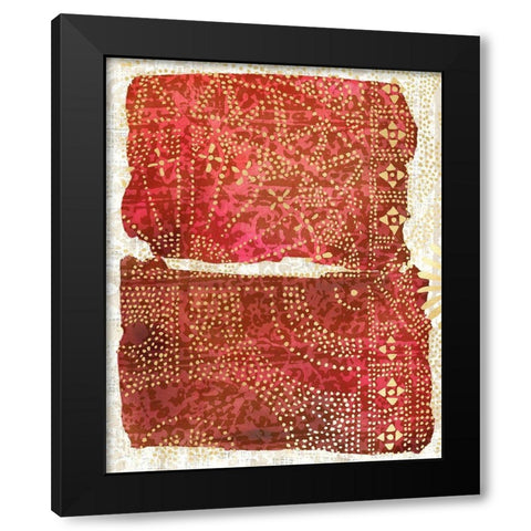 Glimmer Sari I Black Modern Wood Framed Art Print with Double Matting by Zarris, Chariklia