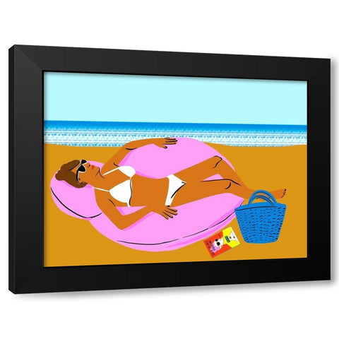 Beachy Keen I Black Modern Wood Framed Art Print by Blanckslate