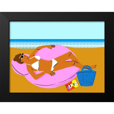 Beachy Keen I Black Modern Wood Framed Art Print by Blanckslate
