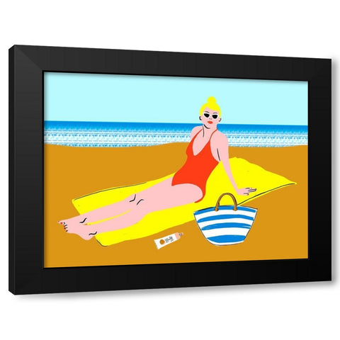 Beachy Keen II Black Modern Wood Framed Art Print by Blanckslate