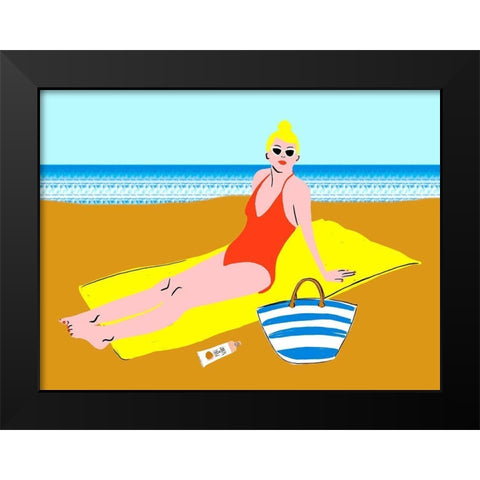 Beachy Keen II Black Modern Wood Framed Art Print by Blanckslate