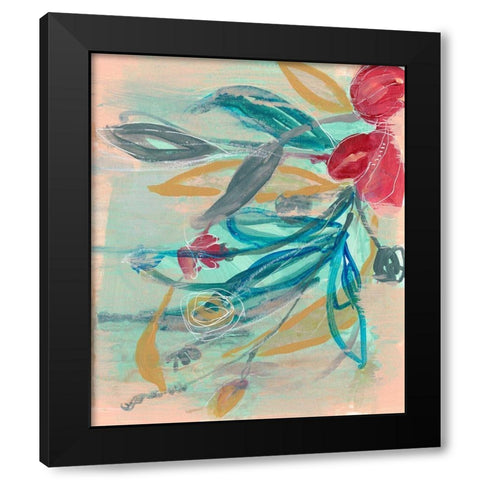 Tropical Bouquet II Black Modern Wood Framed Art Print with Double Matting by Goldberger, Jennifer
