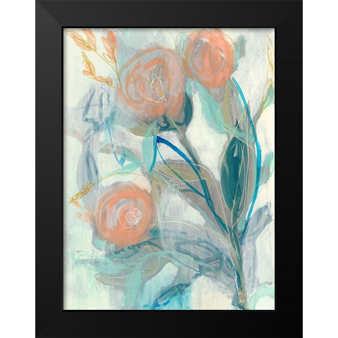 Flower Grouping I Black Modern Wood Framed Art Print by Goldberger, Jennifer