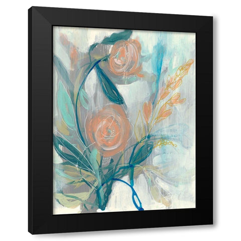 Flower Grouping II Black Modern Wood Framed Art Print with Double Matting by Goldberger, Jennifer