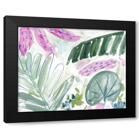 Tropical Abstraction II Black Modern Wood Framed Art Print with Double Matting by Wang, Melissa