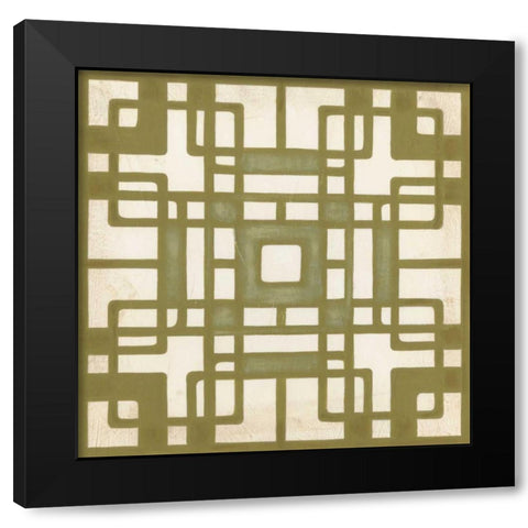 Non-Embellished Deco Tile II Black Modern Wood Framed Art Print by Vess, June Erica