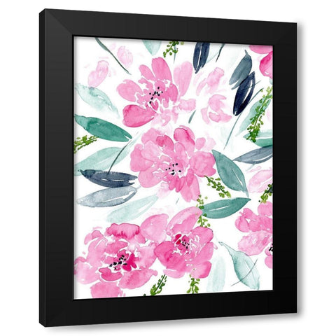 Dance of the Flowers II Black Modern Wood Framed Art Print with Double Matting by Wang, Melissa