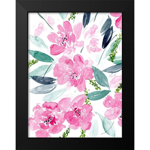 Dance of the Flowers II Black Modern Wood Framed Art Print by Wang, Melissa