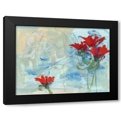 In the Wind II Black Modern Wood Framed Art Print with Double Matting by Wang, Melissa