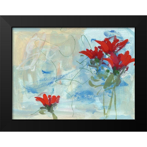 In the Wind II Black Modern Wood Framed Art Print by Wang, Melissa