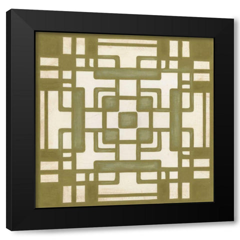 Non-Embellished Deco Tile III Black Modern Wood Framed Art Print with Double Matting by Vess, June Erica