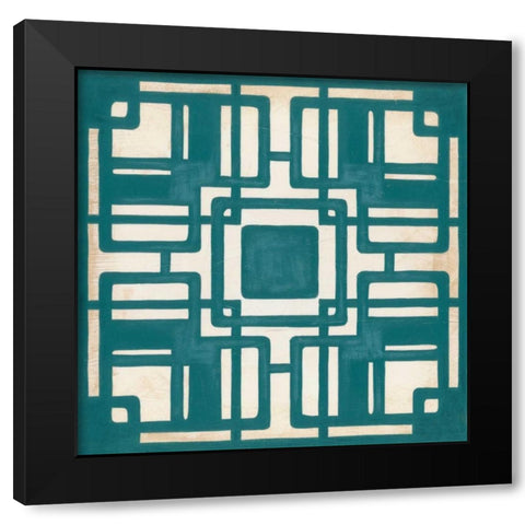 Non-Embellished Deco Tile IV Black Modern Wood Framed Art Print with Double Matting by Vess, June Erica