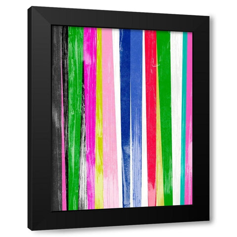 Vertical Bands II Black Modern Wood Framed Art Print by Vess, June Erica