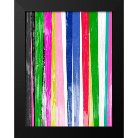 Vertical Bands II Black Modern Wood Framed Art Print by Vess, June Erica