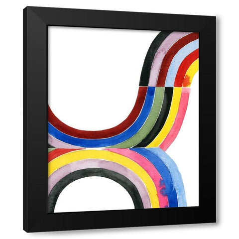 Deconstructed Rainbow IV Black Modern Wood Framed Art Print with Double Matting by Popp, Grace