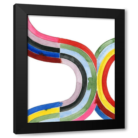 Deconstructed Rainbow V Black Modern Wood Framed Art Print by Popp, Grace