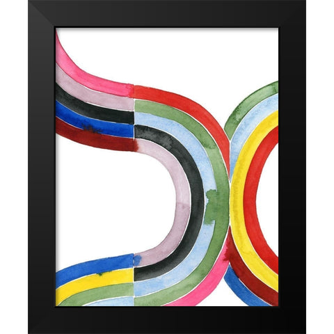 Deconstructed Rainbow V Black Modern Wood Framed Art Print by Popp, Grace