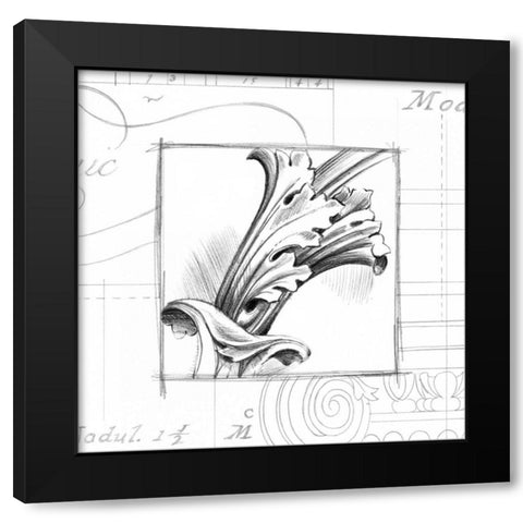 Acanthus Detail I Black Modern Wood Framed Art Print with Double Matting by Harper, Ethan