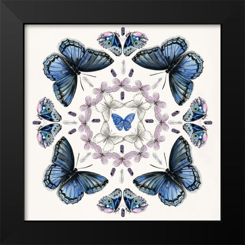 Butterfly Mandala II Black Modern Wood Framed Art Print by Parker, Jennifer Paxton
