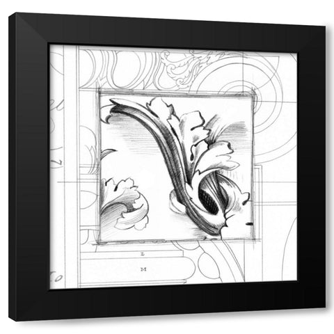Acanthus Detail II Black Modern Wood Framed Art Print by Harper, Ethan