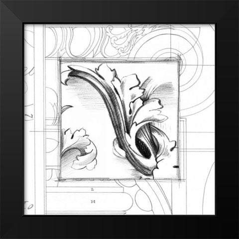 Acanthus Detail II Black Modern Wood Framed Art Print by Harper, Ethan