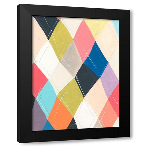 Harlequin Hopscotch I Black Modern Wood Framed Art Print with Double Matting by Vess, June Erica