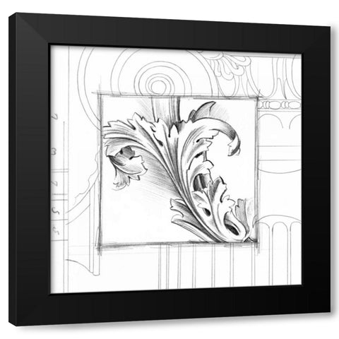 Acanthus Detail III Black Modern Wood Framed Art Print with Double Matting by Harper, Ethan