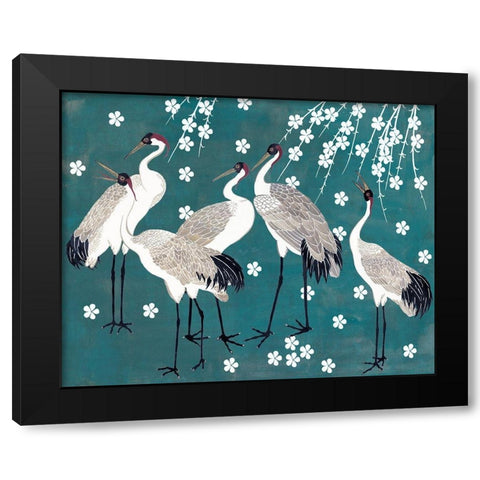 Crane at Night I Black Modern Wood Framed Art Print with Double Matting by Wang, Melissa