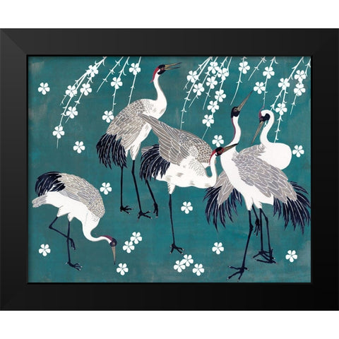 Crane at Night II Black Modern Wood Framed Art Print by Wang, Melissa