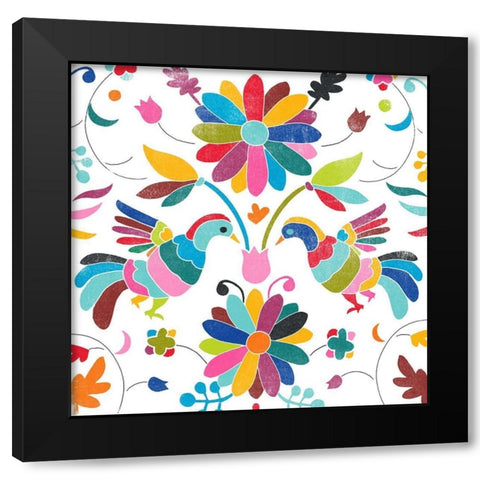 Folklorica I Black Modern Wood Framed Art Print with Double Matting by Vess, June Erica