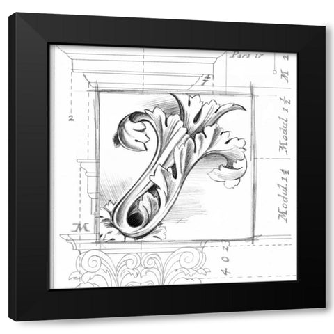 Acanthus Detail IV Black Modern Wood Framed Art Print with Double Matting by Harper, Ethan