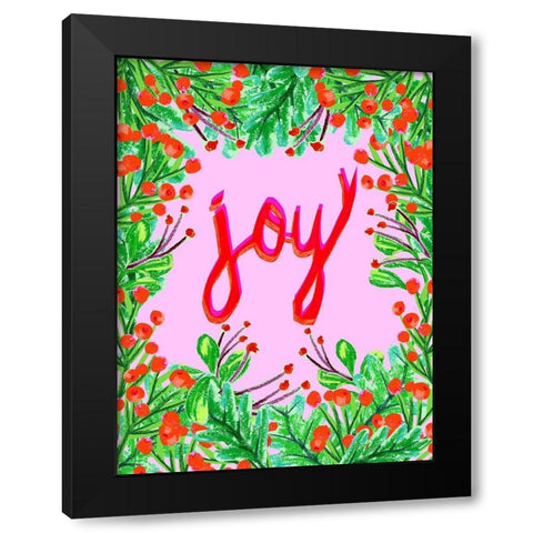 Christmas Foliage I Black Modern Wood Framed Art Print with Double Matting by Blanckslate