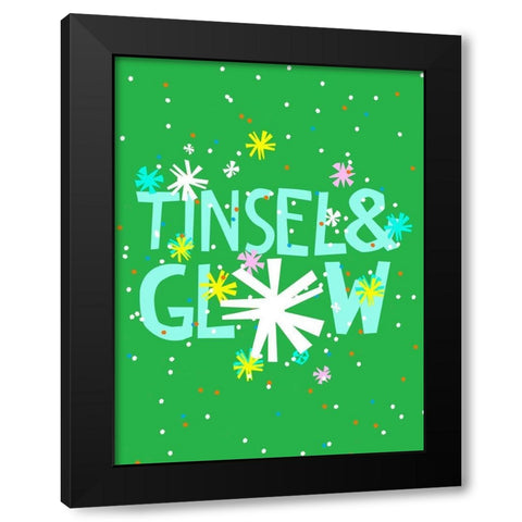 Merry and Bright I Black Modern Wood Framed Art Print by Blanckslate