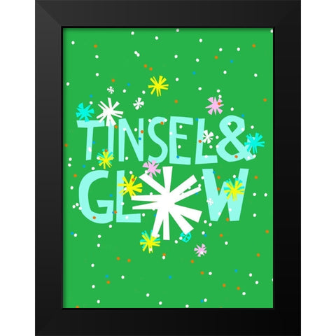 Merry and Bright I Black Modern Wood Framed Art Print by Blanckslate