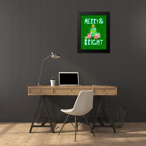 Merry and Bright VI Black Modern Wood Framed Art Print by Blanckslate