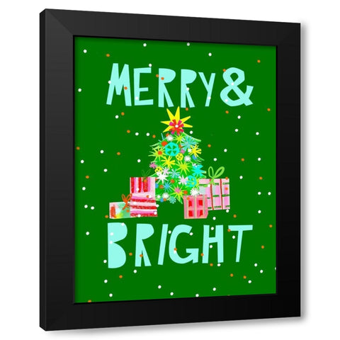 Merry and Bright VI Black Modern Wood Framed Art Print by Blanckslate