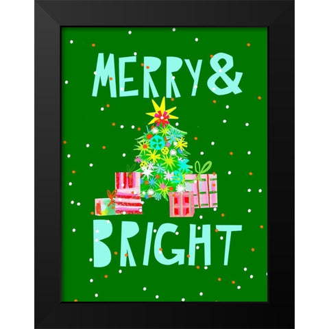 Merry and Bright VI Black Modern Wood Framed Art Print by Blanckslate