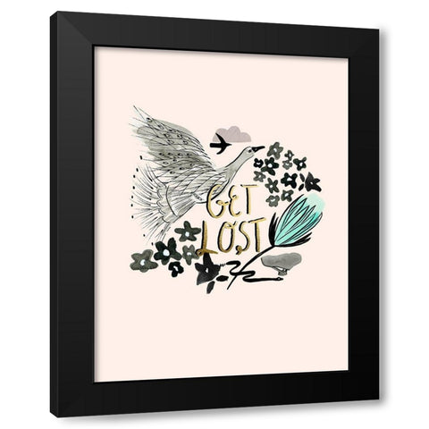 Roam Free III Black Modern Wood Framed Art Print with Double Matting by Blanckslate