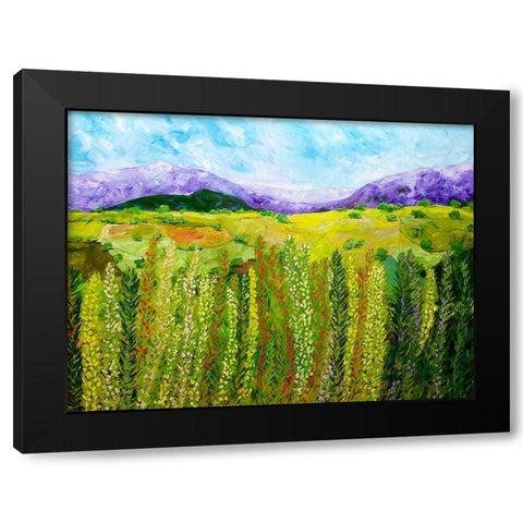 Flower Hedge Black Modern Wood Framed Art Print by Friedlander, Allen