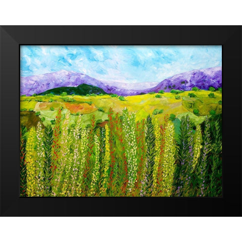 Flower Hedge Black Modern Wood Framed Art Print by Friedlander, Allen