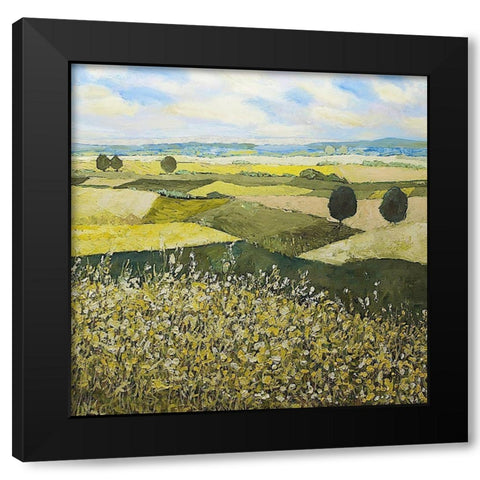 Green Hills Black Modern Wood Framed Art Print with Double Matting by Friedlander, Allen