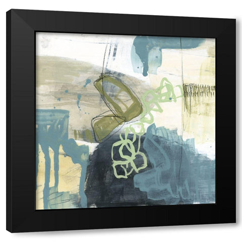 Custom Blue Exploration I Black Modern Wood Framed Art Print by Goldberger, Jennifer