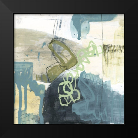 Custom Blue Exploration I Black Modern Wood Framed Art Print by Goldberger, Jennifer