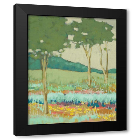 Custom Tapestry Trees II Black Modern Wood Framed Art Print with Double Matting by Zarris, Chariklia