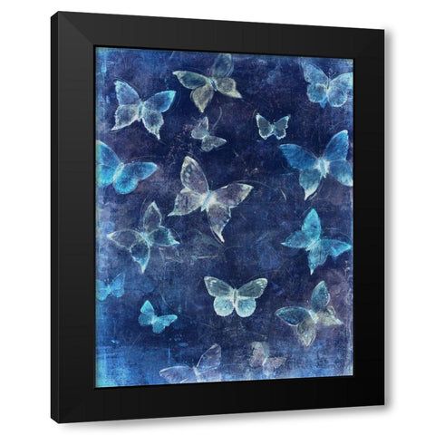 Indigo Flight II Black Modern Wood Framed Art Print with Double Matting by OToole, Tim